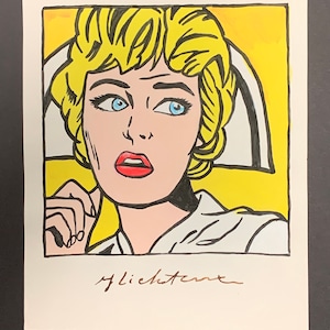 Vintage Roy Lichtenstein Pop Art Painting on Paper 11 X 8.5 - Etsy