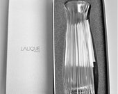 Lalique Crystal Vase in Original Box Signed Lalique France