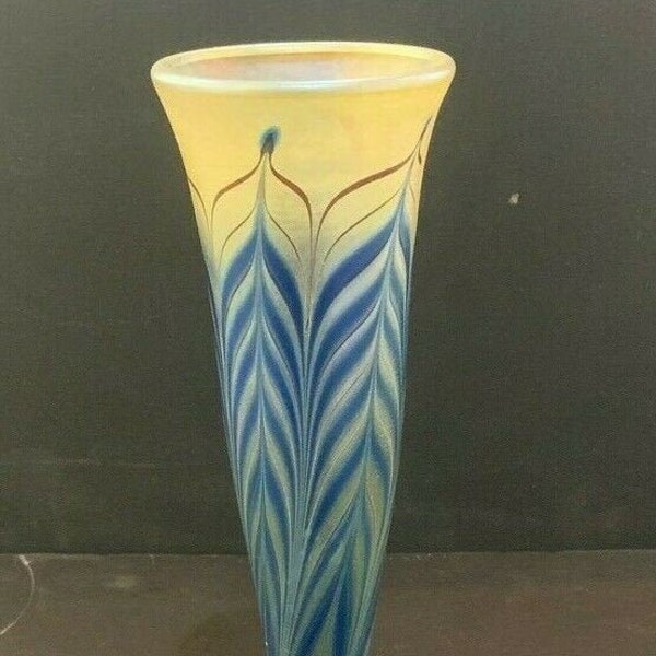 Vintage Lundberg Opal Kunst Glasvase