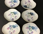 Vintage Meissen Porcelain Set of Six Plates with Flowers