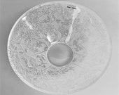 Large Lalique Crystal Dandelion Bowl in Original Box Signed Lalique France