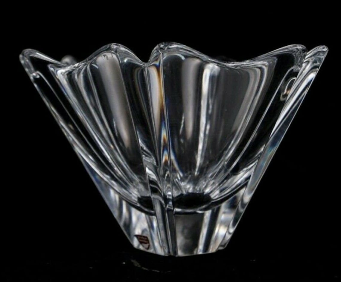 Set of Two Orrefors Sweden Crystal Vases Etsy