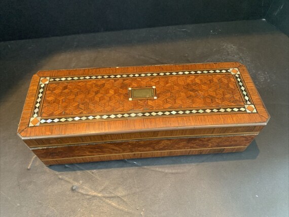 19th Century Mother of Pearl Inlaid Wooden Box wi… - image 3