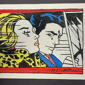 Vintage Roy Lichtenstein Pop Art Couple Painting on Paper 11 X 8.5 - Etsy