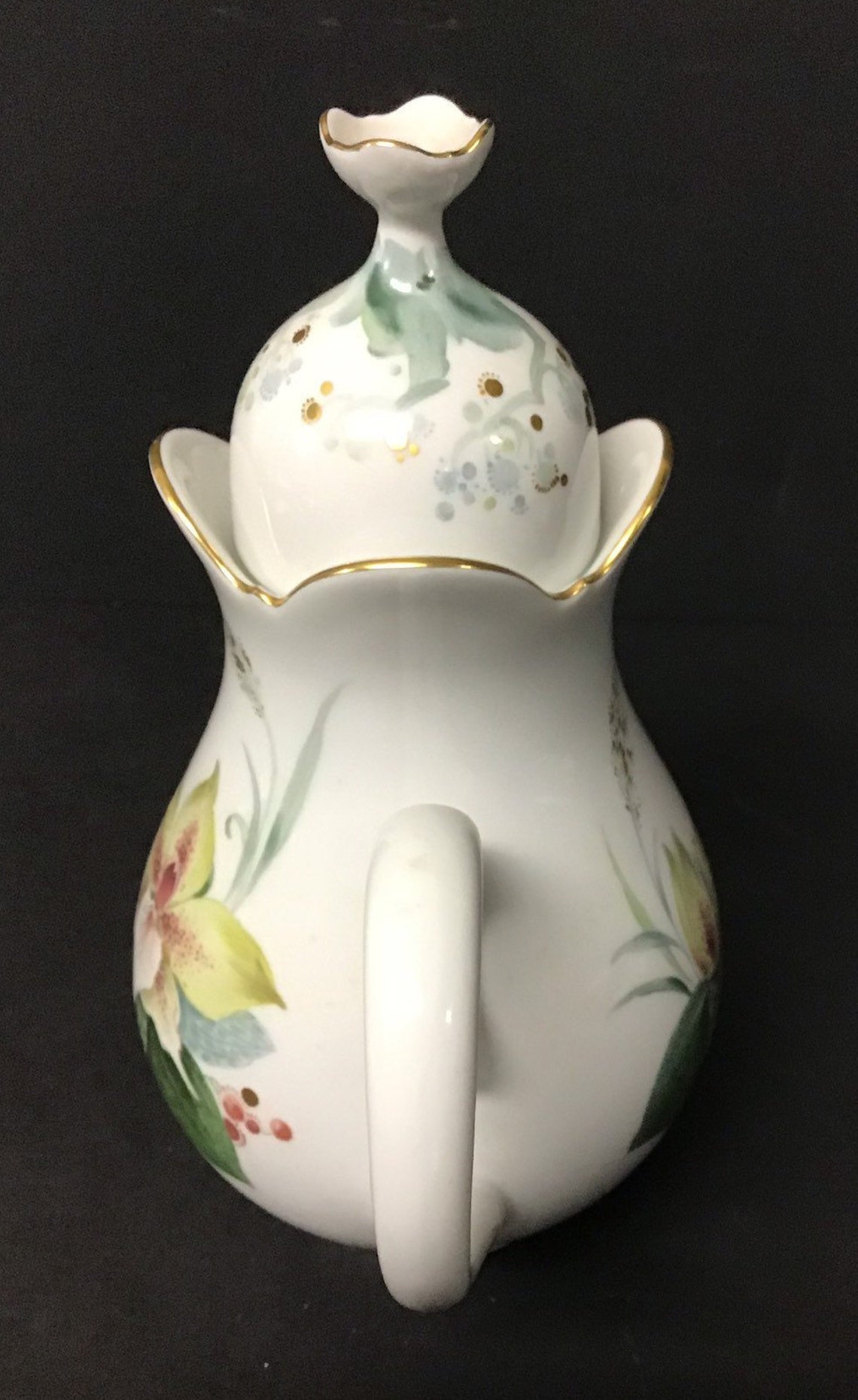 Vintage Meissen Porcelain Teapot with Flowers Etsy