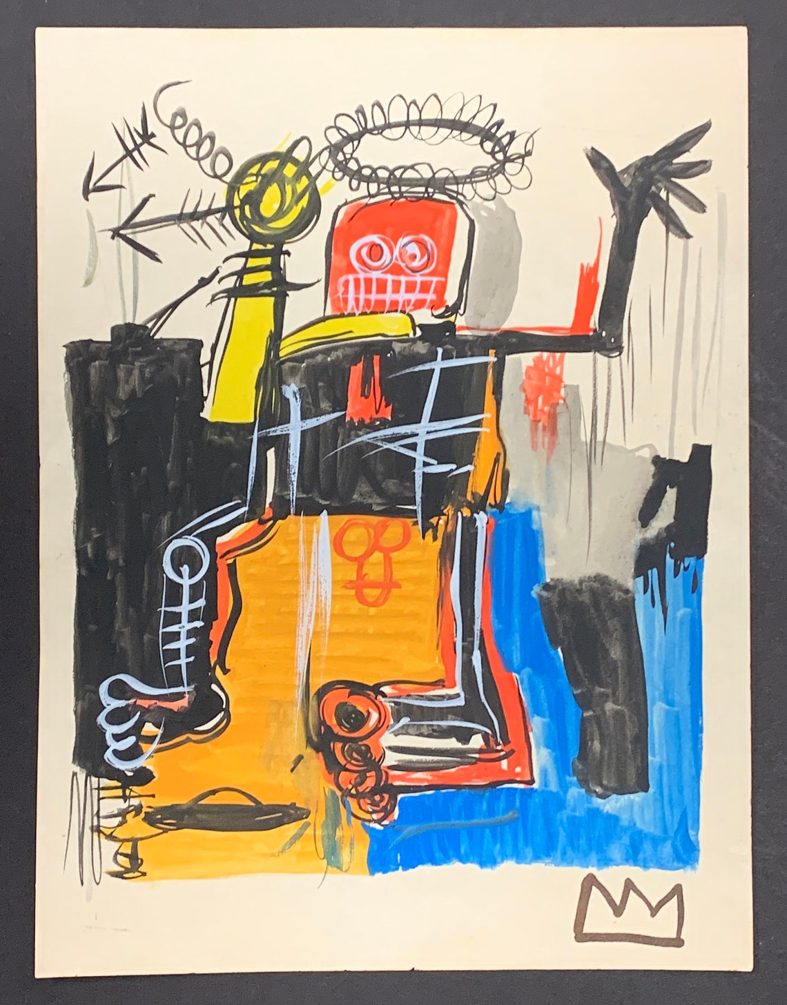 Vintage SAMO JeanMichel Basquiat Signed Art Painting on Paper Etsy