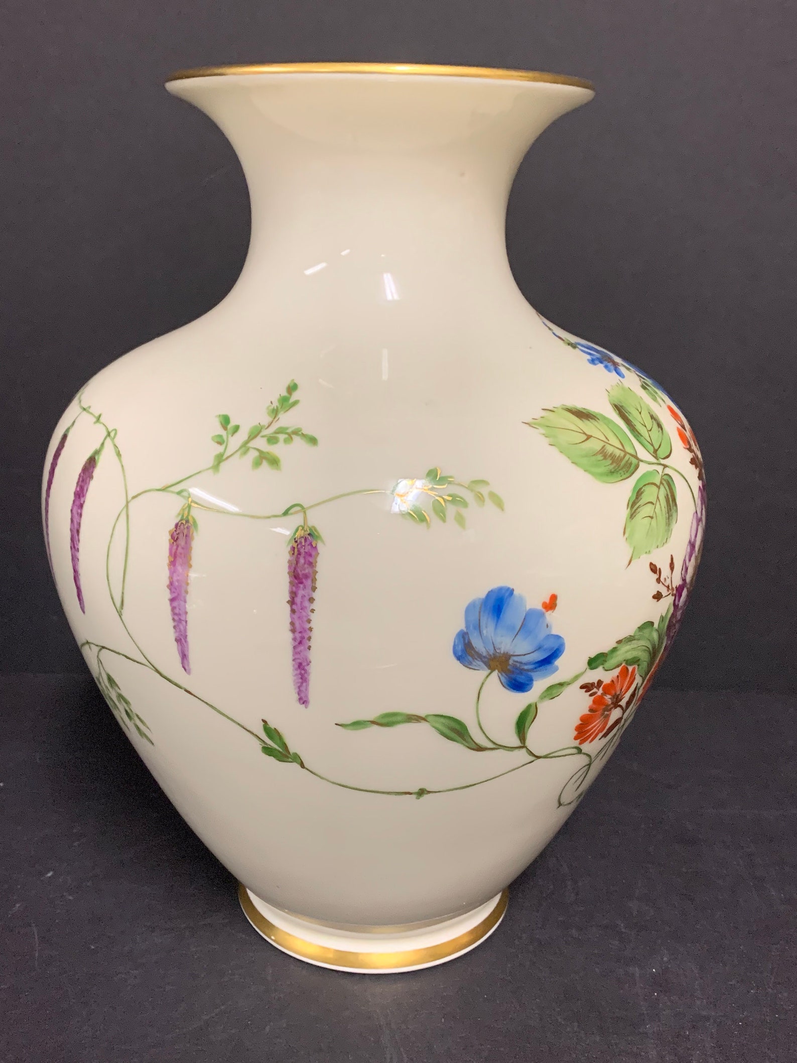 Rosenthal Germany Hand Painted Vase with Flowers 11.5 Etsy