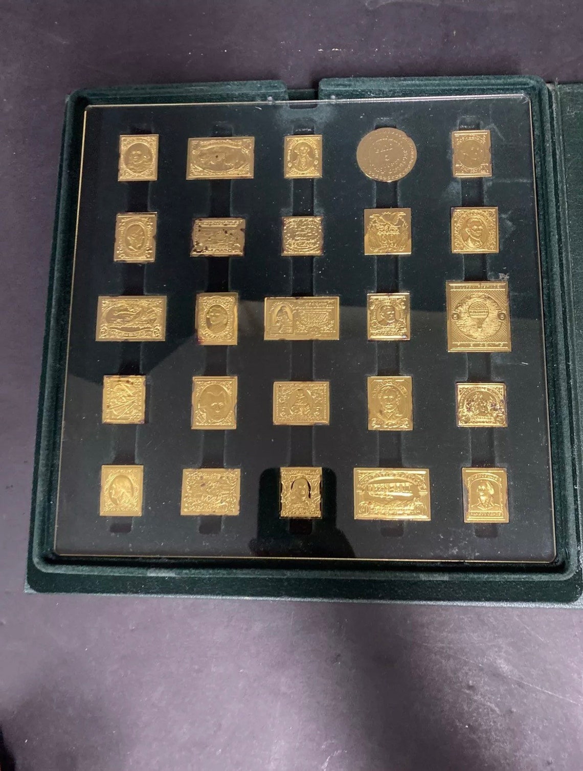 Franklin Mint Worlds Rarest Postage Stamps 50 Gold Plated Etsy