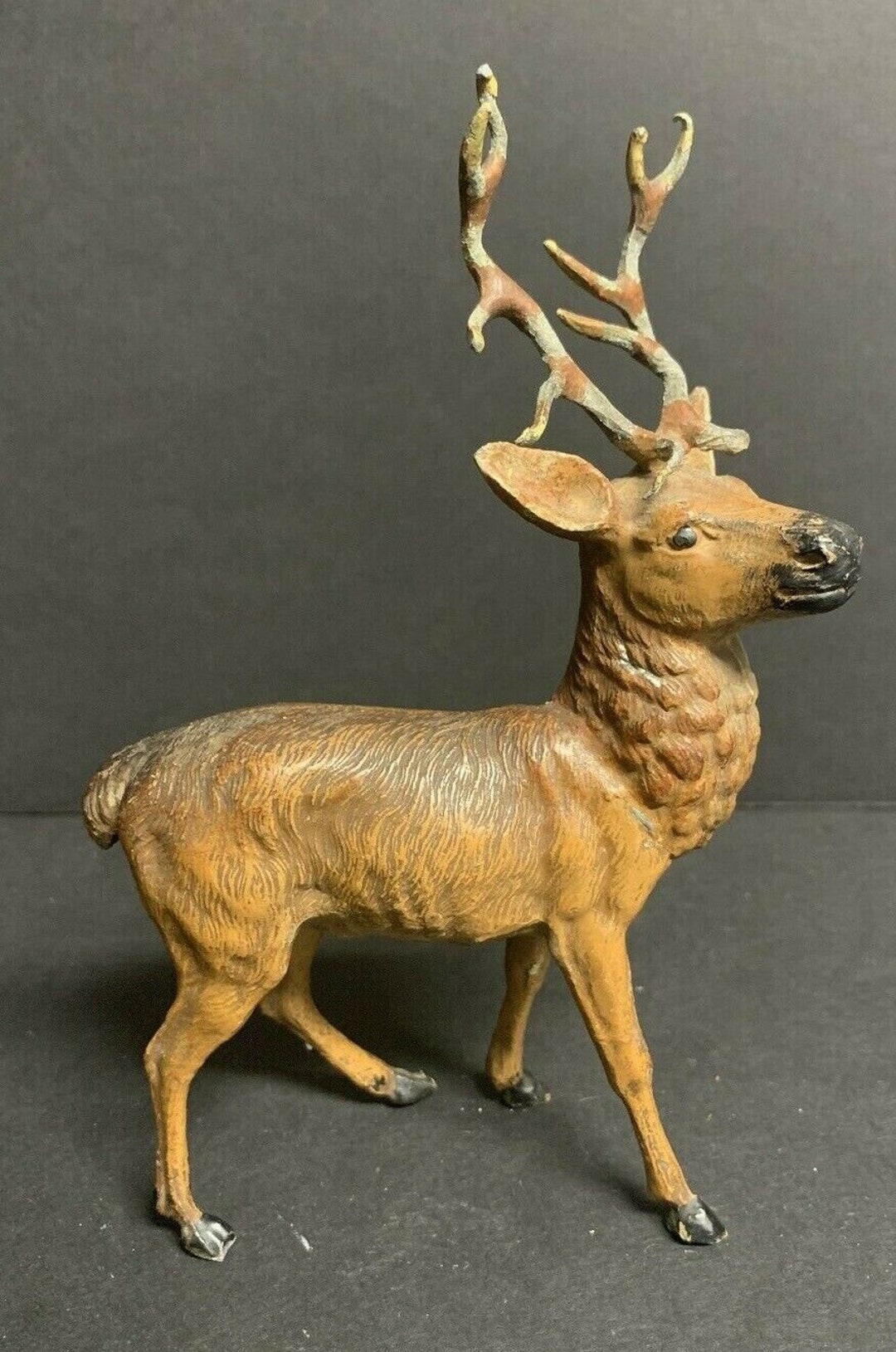 Antique Metal Deer Figurine 6.5 Etsy