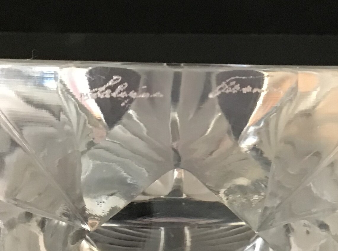 Lalique Crystal Square Vase Etsy