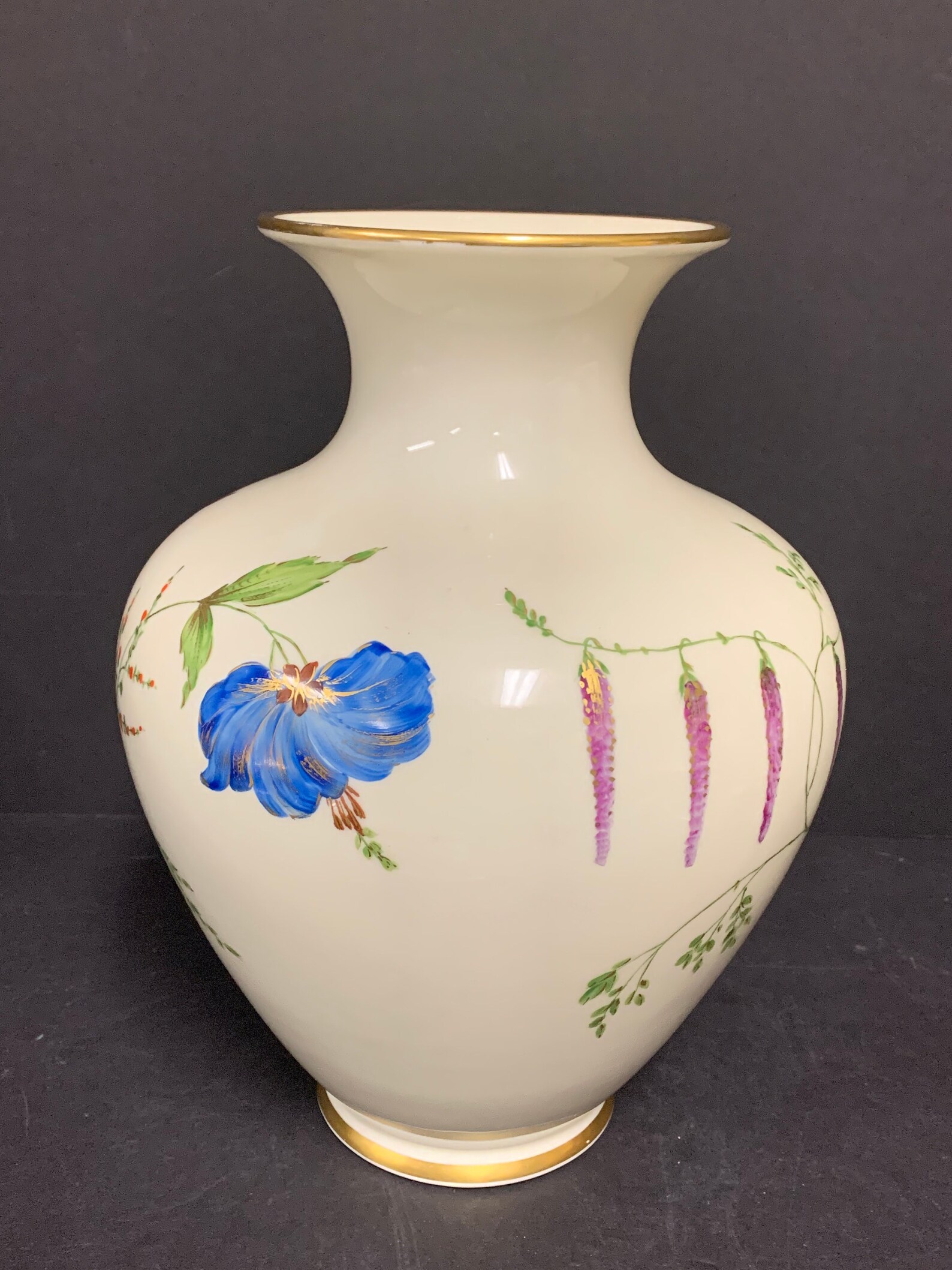 Rosenthal Germany Hand Painted Vase with Flowers 11.5 Etsy