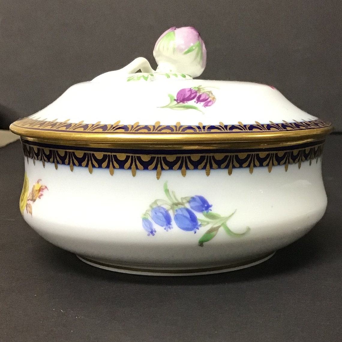 Vintage Meissen Porcelain Trinket Box with Flowers and a Etsy