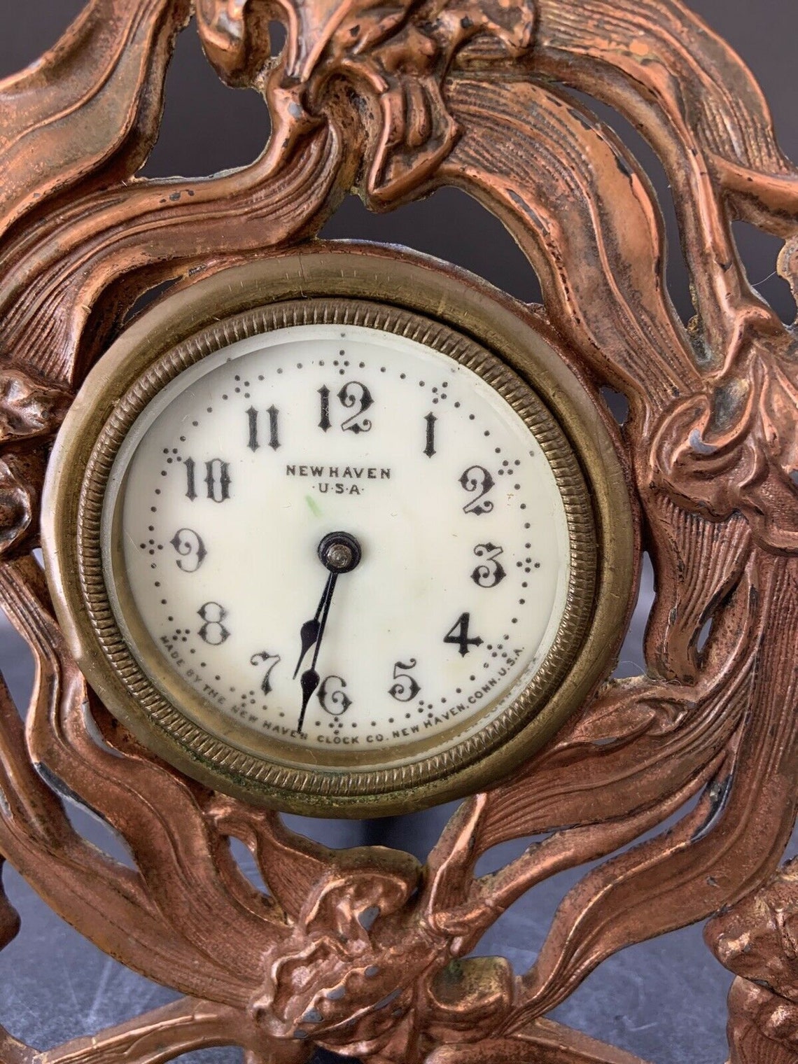 Antique Metal Wind up Clock 6 Etsy