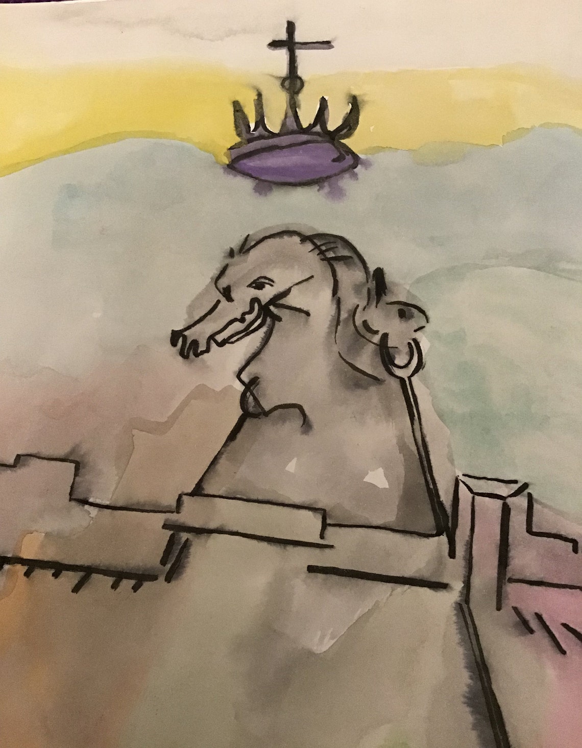 Salvador Dali Signed Original Watercolor Painting on Paper 11 Etsy