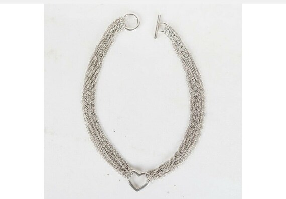 Sterling Silver Multi Chain Heart Necklace - image 4