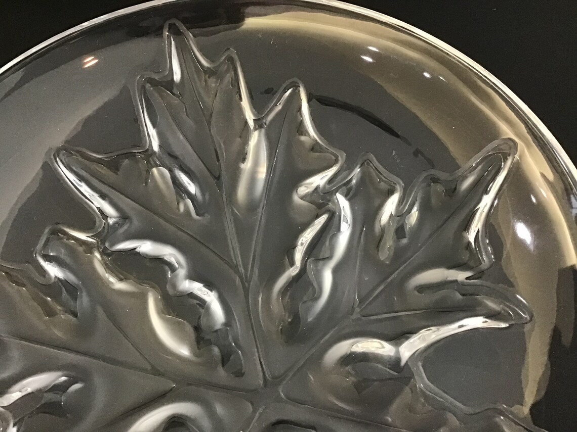 Lalique Crystal Oak Leaf Plate Etsy