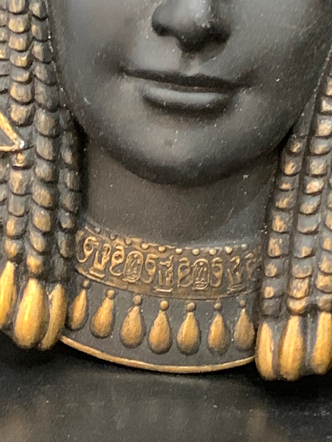 Black and Gold Ceramic Egyptian Head 9.25 Long Etsy