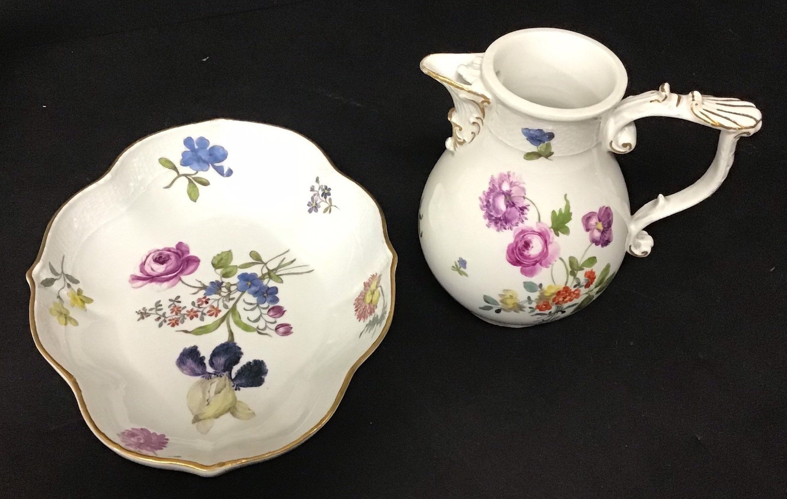Vintage Meissen Porcelain Tea set with Flowers Etsy