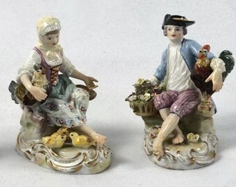 Pair Dresden Figurines, Meissen Quality