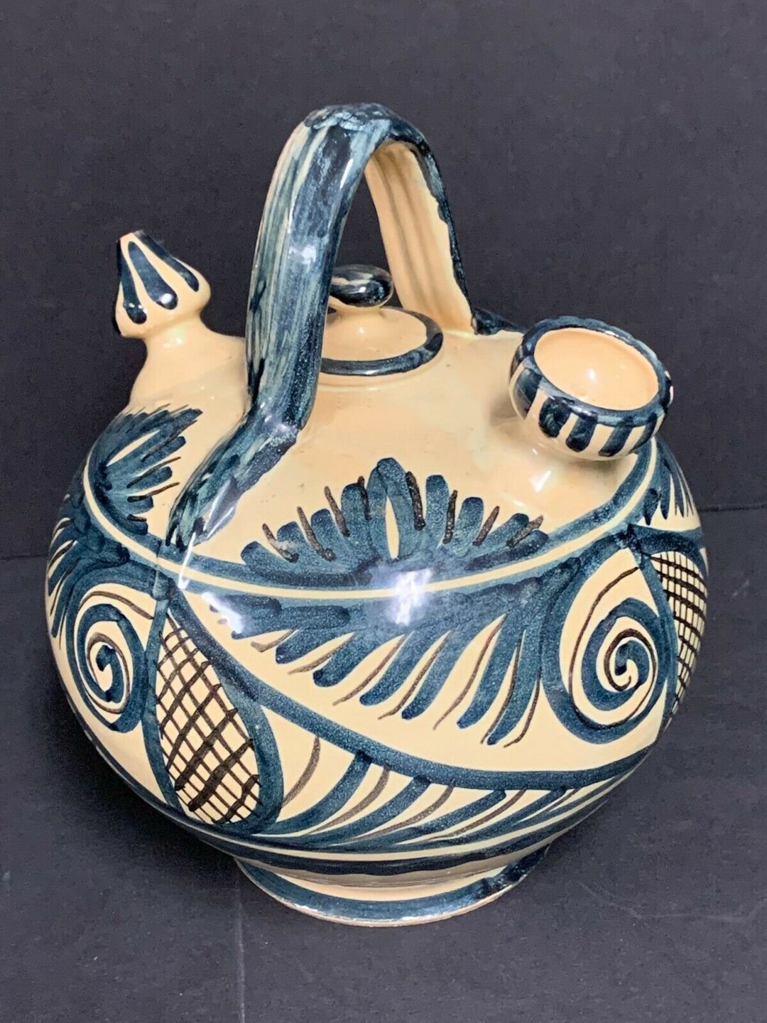 6 Diam Vintage VALLAURIS French Pottery Teapot 7.5 Etsy