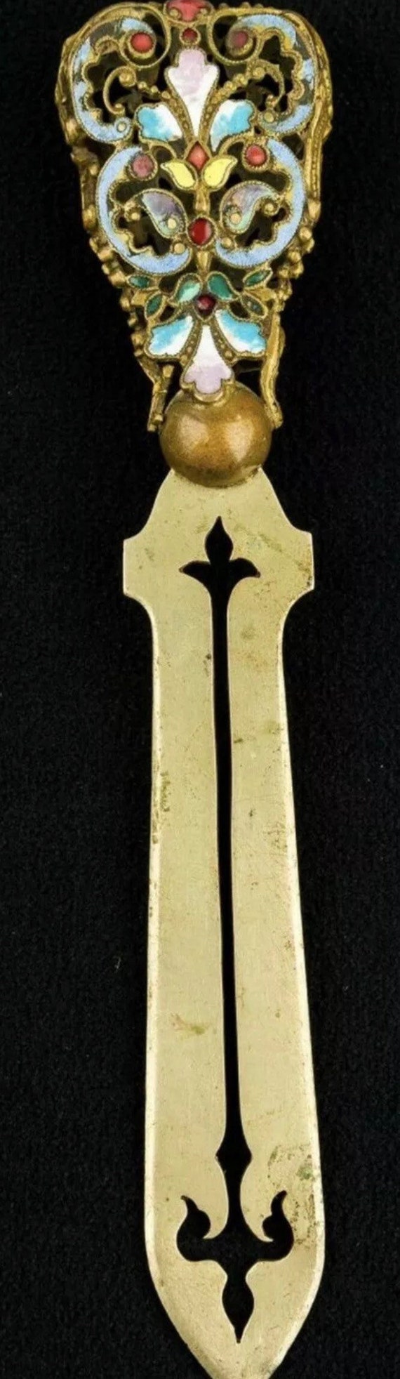 19th Century Enameled and Jeweled Letter Opener Etsy