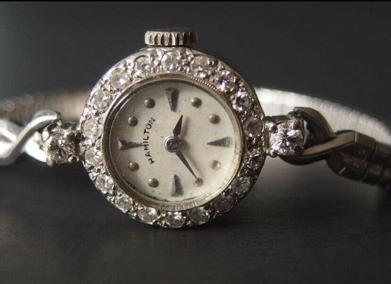 Hamilton 14 K White Gold Formal Watch Etsy Australia