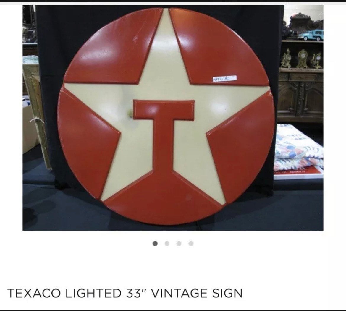 texaco lighted sign