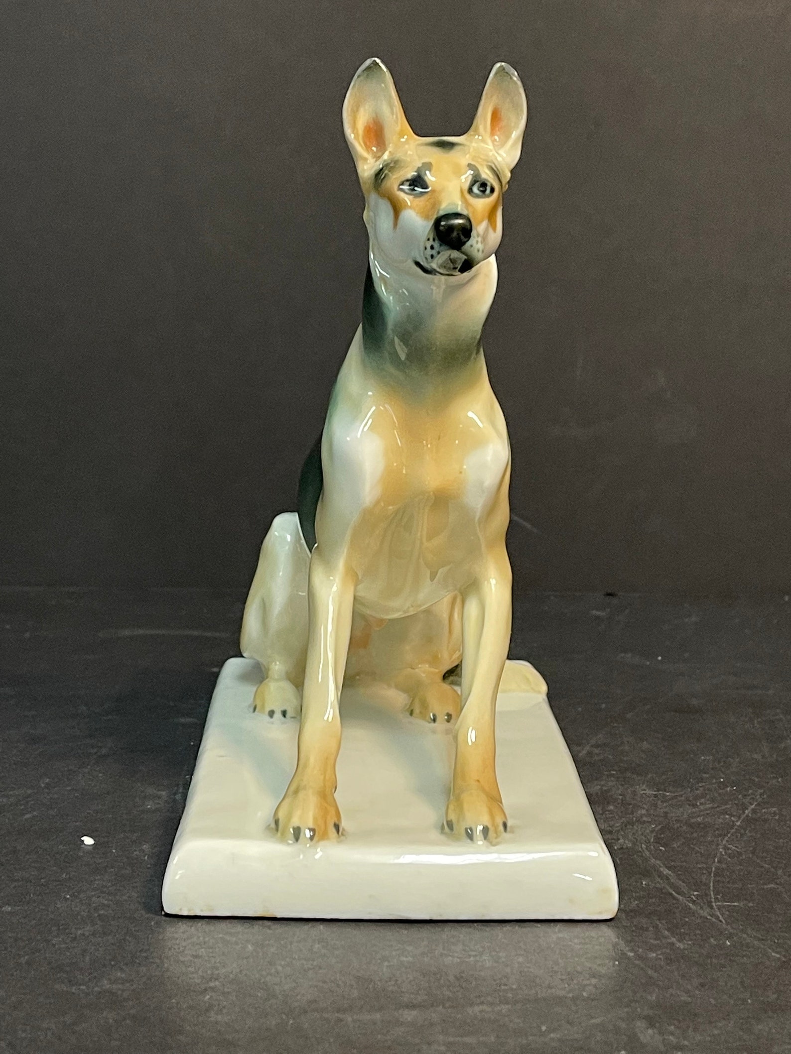 Vintage Meissen Porcelain German Shepherd Dog Figurine Etsy