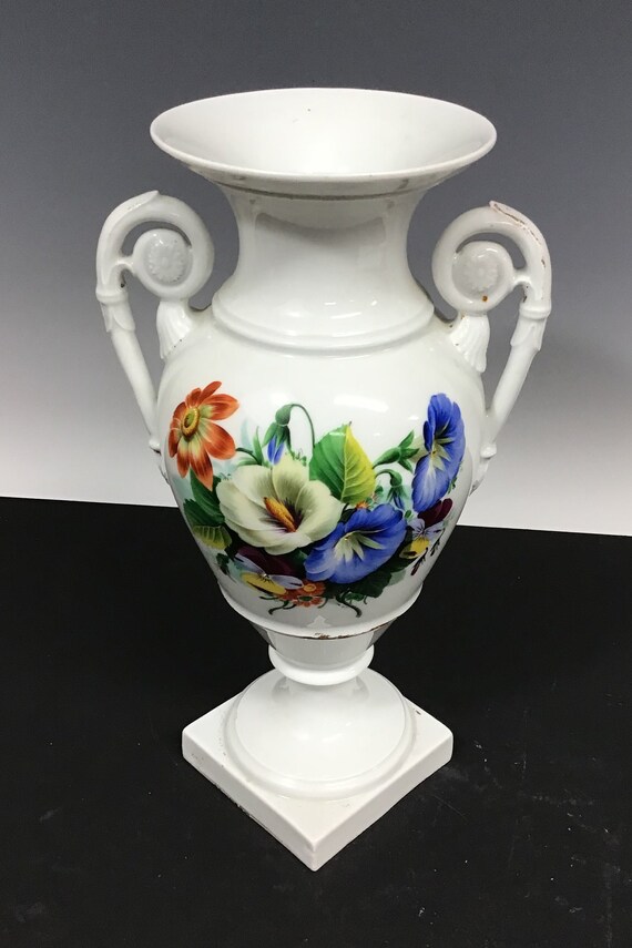 Vintage Meissen Porcelain Vase With Flowers Etsy