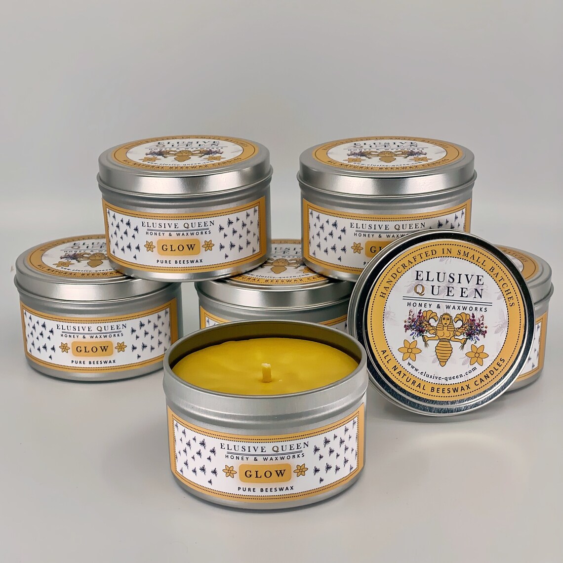 Pure Beeswax Travel Tin Candles/8 Oz Travel Tin/beeswax Candle/travel Candle/candle/beeswax/ Etsy