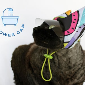 Pet shower cap made of waterproof fabric and visor, Shower cap for grooming cats, Gift for catlover