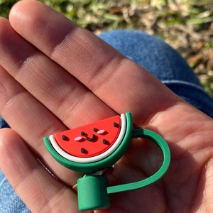 Watermelon Straw Topper, Straw Charms, Cup Accessory, Topper for Straw, Drink Cover, Custom Straw Cover, Straw Cover, Letter Charm