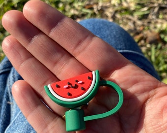 Watermelon Straw Topper, Straw Charms, Cup Accessory, Topper for Straw, Drink Cover, Custom Straw Cover, Straw Cover, Letter Charm