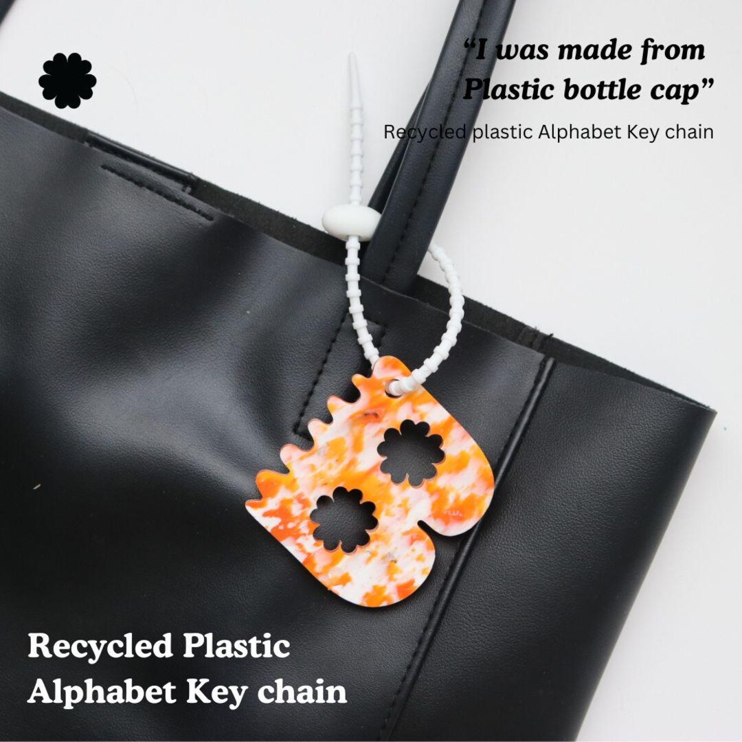 Recycled Plastic Alphabet Key Chain | Eco-friendly Keyring Made of ...