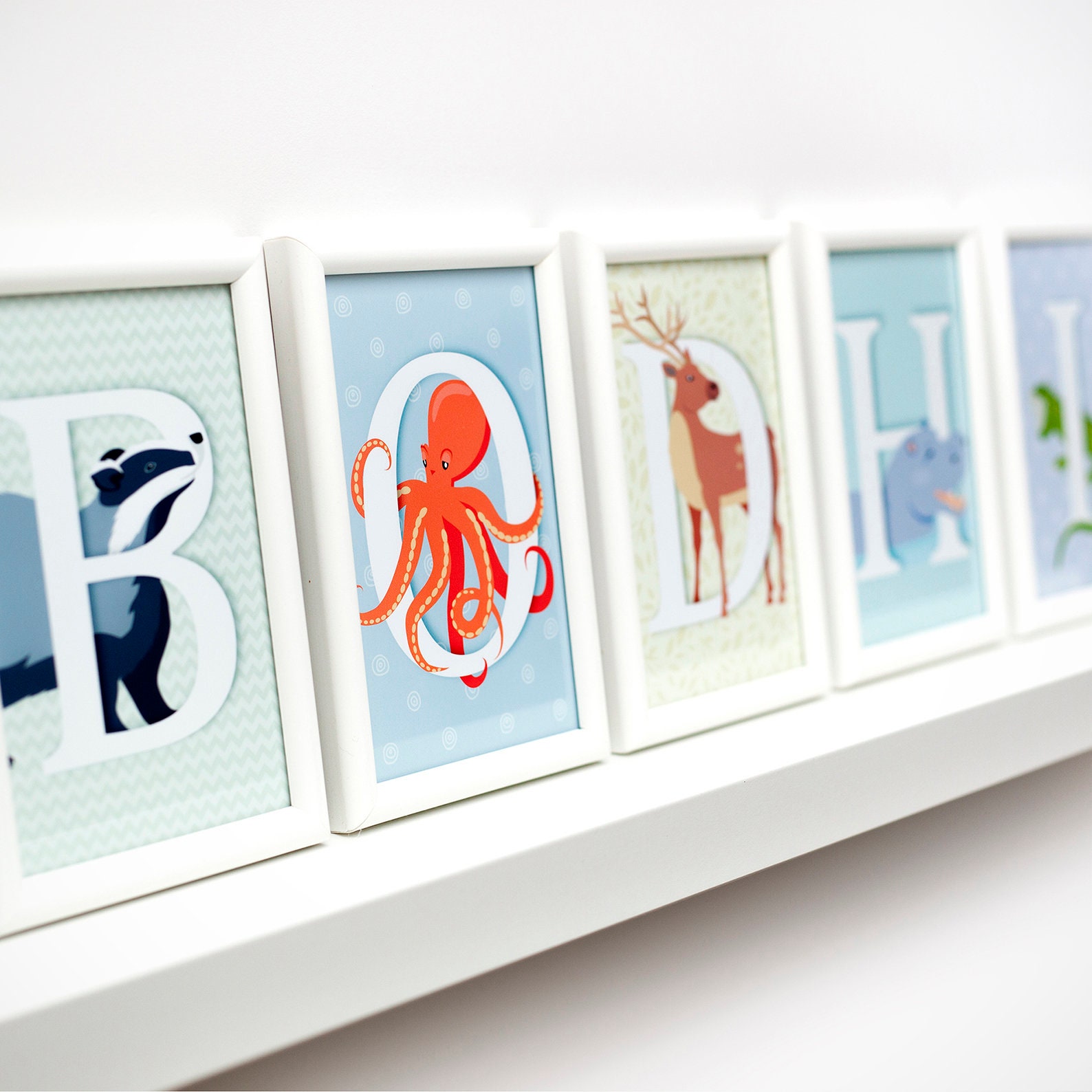 Personalised animal name framed prints nursery decoration Etsy