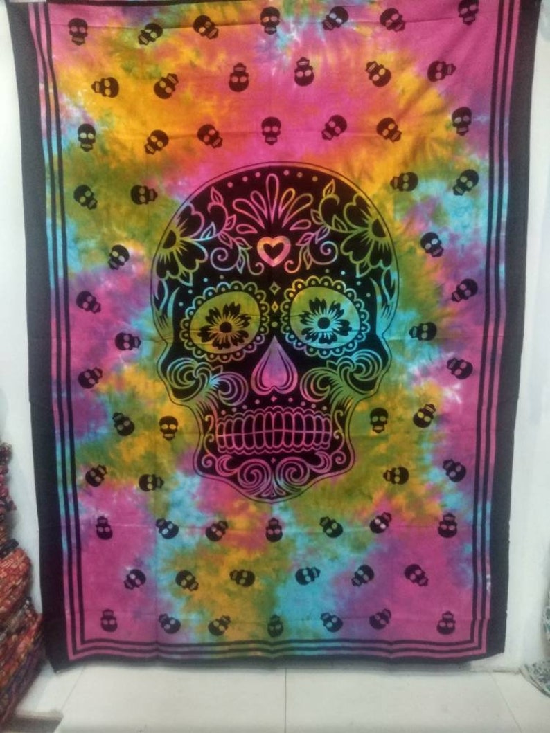 Large Tapestry Skull Wall Hanging Cotton Beach Sheet Bed