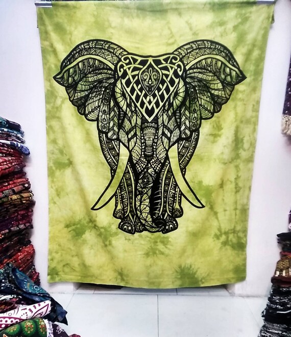 Big Elephant Tapestry Wall Hanging Picnic Sheet Hippie Deco Etsy