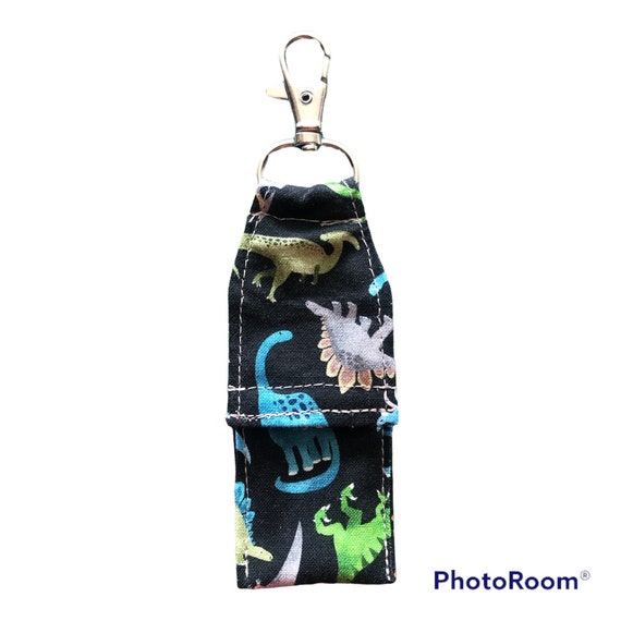 ChapStick holder DINOSAUR keychain lip balm pouch DINO children's party favor, jURASIC pARK teacher lanyard gift