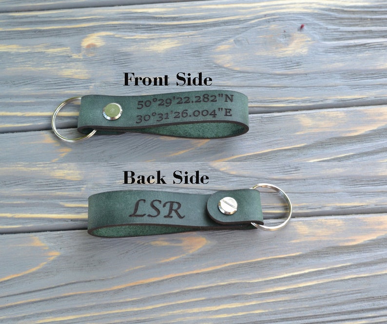 Personalized Leather Keychain Drive Safe Key chain Custom Etsy