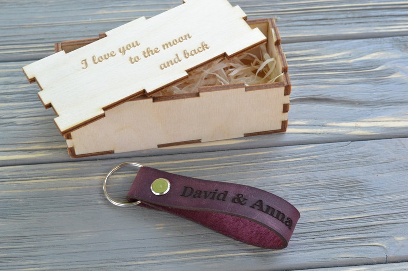 Personalized Leather Keychain Drive Safe Key chain Custom Etsy