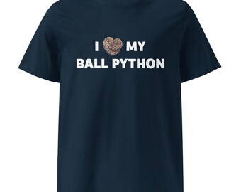 I Love My Ball Python Shirt – Snake Lover Gift, Reptile Owner Tee, Cute Ball Python Heart Design, Herpetology Pet Apparel