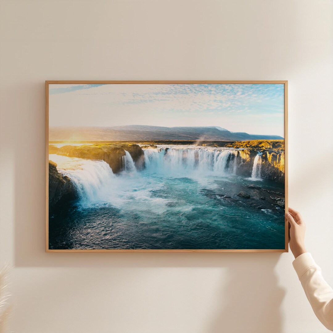 Godafoss Waterfall Photo Print: Iceland Landscape Photography Wall Art ...