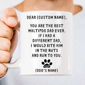 Maltipoo gifts,Personalized maltipoo gift for men,Maltipoo dad mug,Custom dog name mug,Maltipoo coffee mug,Maltipoo lover gift