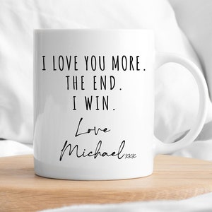Personalizzato Ti amo di più, regalo sentimentale per fidanzato, fidanzata, San Valentino, minimalista
