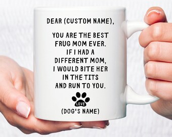 Personalized frug gift for women,Frug mom mug,Custom dog name mug,Frug coffee mug,Frug lover gift,Christmas Frug gift