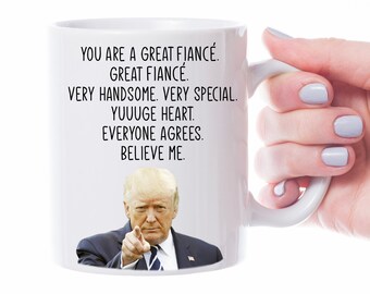 Taza de prometido, regalo de Trump para prometido, regalo de cumpleaños para prometido, mejor regalo para prometido, regalo divertido para prometido