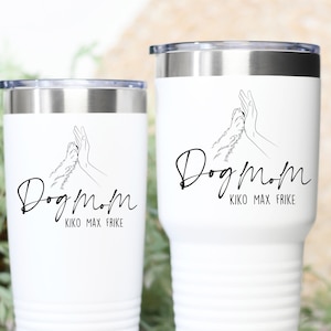 Vaso para mamá de perro Vaso personalizado con nombre de perro para amantes de los perros