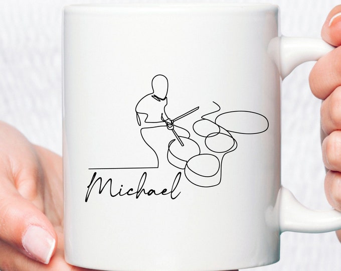 Custom Drummer Mug,Drummer Gift,Drummer Gifts For Drummer, Musician Gift
