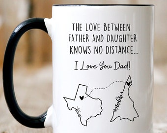 Dad Gift From Daughter,Long Distance Dad,Fathers Day Gift,Christmas Gift for Dad,Connected States,Custom State to State Sign