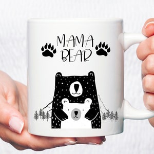 Mama Bear Coffee Mug,Mama Bear Baby Shower,Christmas Gift from Daughter Mom Gifts Mama Bear and Baby Bear